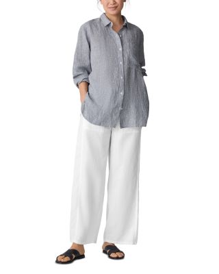 Linen Classic Collar Long Shirt