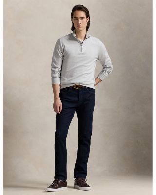 Luxury Double Knit Jacquard Quarter Zip Pullover  