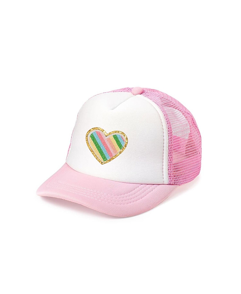 Shop Sweet Wink Girls' Rainbow Heart Patch Trucker Hat - Little Kid, Big Kid