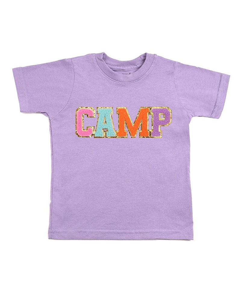 Sweet Wink Girls' Camp Patch Short Sleeve T-shirt - Little Kid, Big Kid In Purple