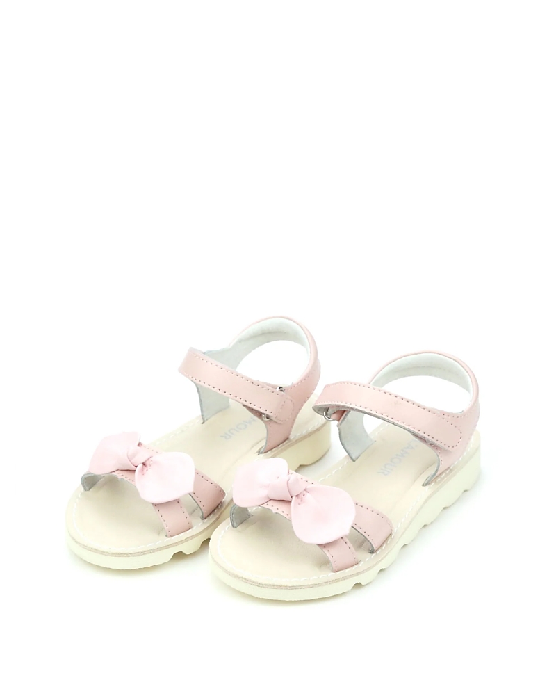 L'amour Shoes Girls' Leigh Knotted Bow Sandal - Toddler, Little Kid In Pink