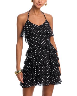 Ruffle Halter Neck High Low Dress - Exclusive