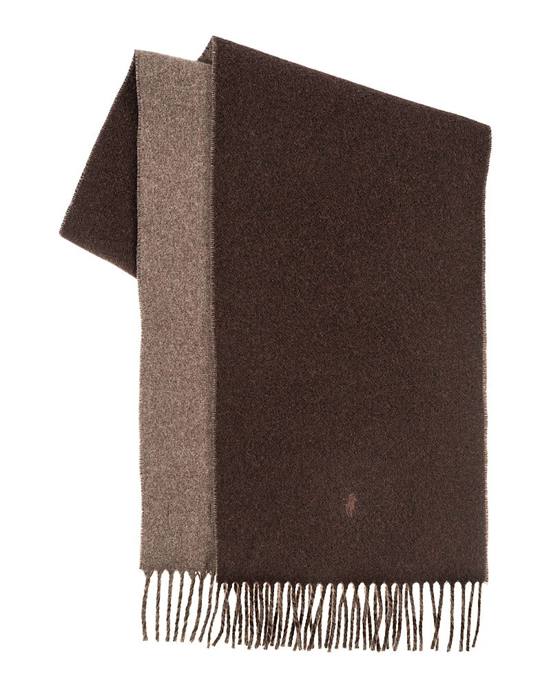 Polo Ralph Lauren Classic Double Faced Wool Scarf In Burgundy