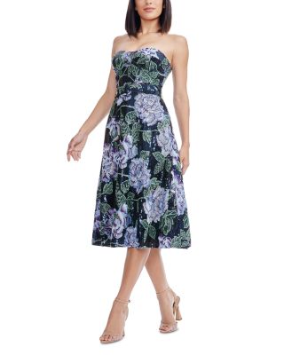 Carlita Floral Strapless Dress