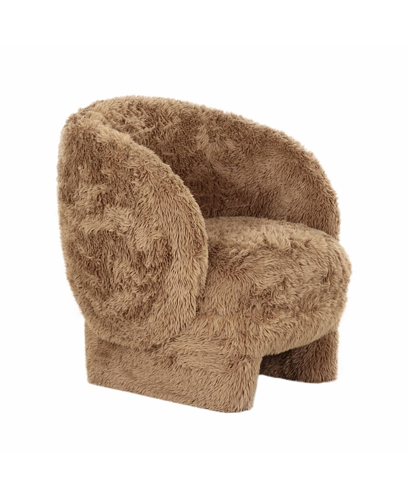 Tov Furniture Kiki Vegan Shearling Accent Chair In Brown