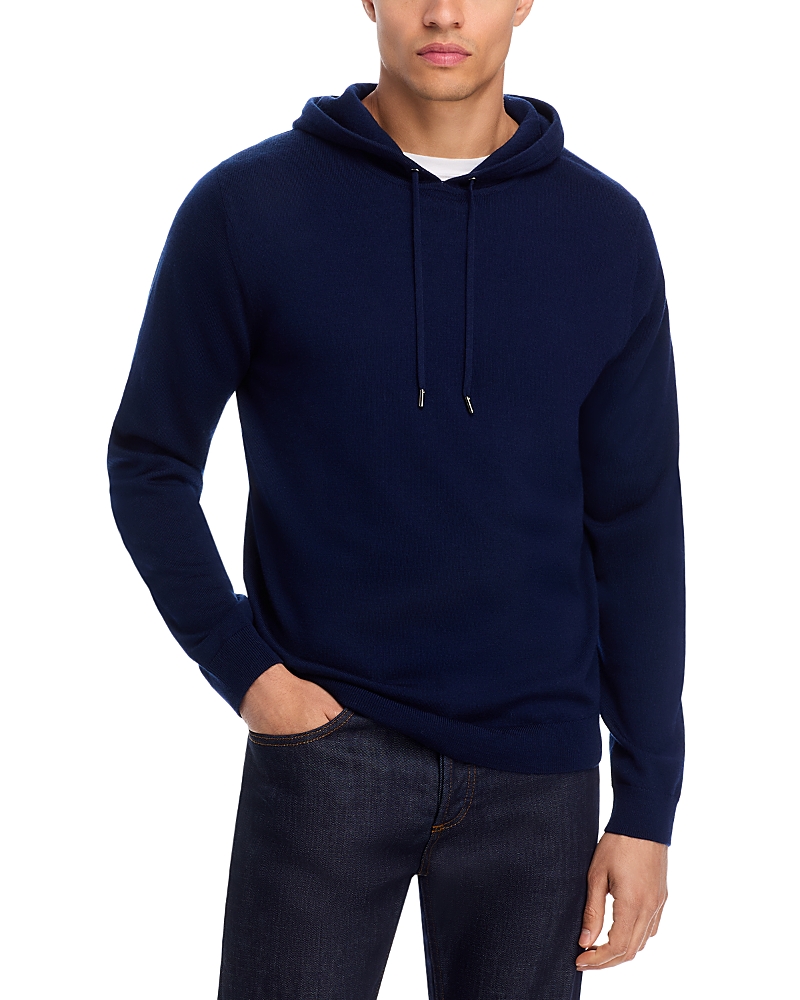 The Men's Store At Bloomingdale's Extra Fine Merino Wool Slim Fit Hooded Sweater - Exclusive In Blue