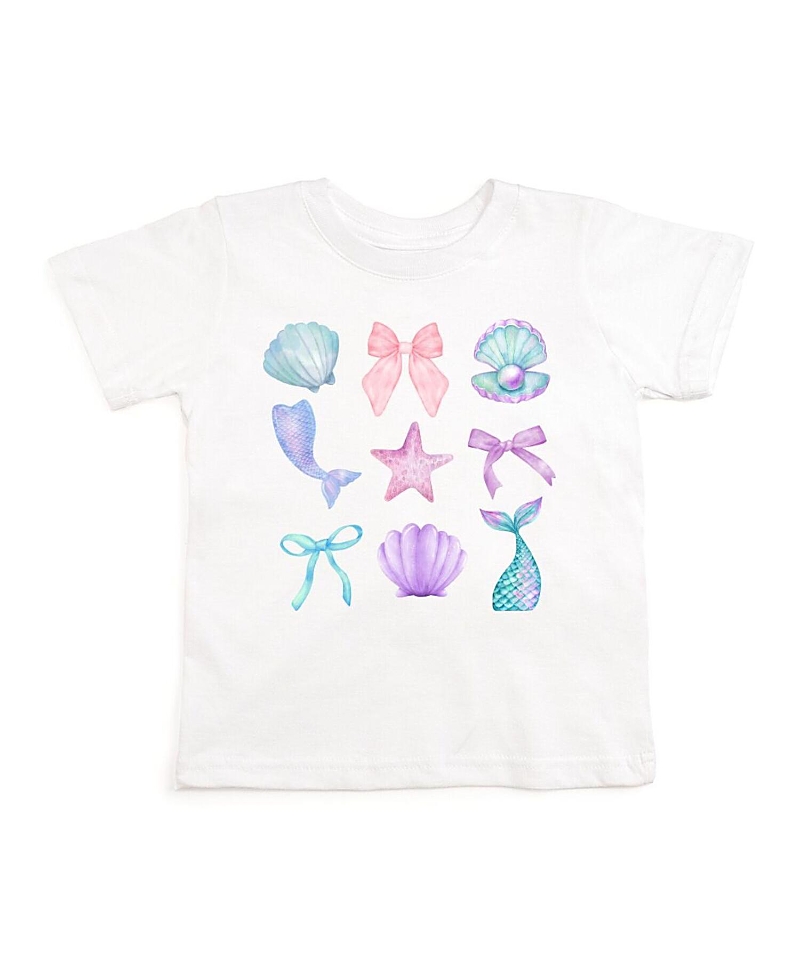 Sweet Wink Girls' Mermaid Cutie Short Sleeve T-shirt - Little Kid, Big Kid In White