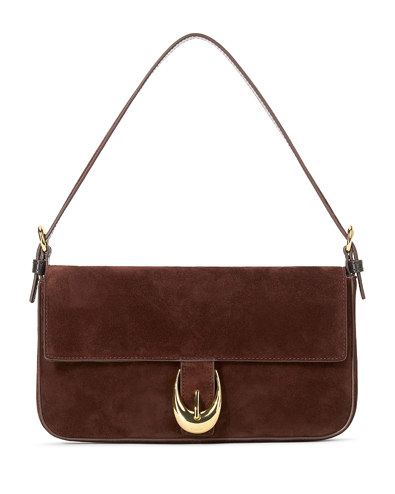 Staud Harlow Suede Shoulder Bag In Brown