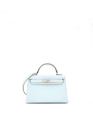 Pre-Owned HERMÈS - Kelly 20 Handbag Blue Epsom with Palladium Hardware