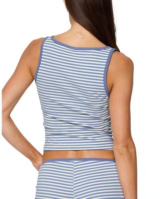 Monti Striped Henley Tank Top