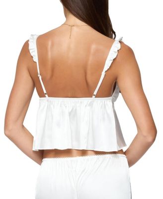 Izabella Lacey Satin Effect Ruffle Top