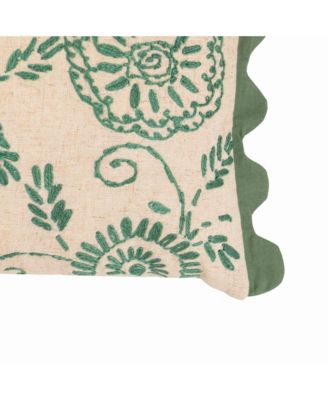 Portia Embroidered Cotton Flex 20 x 12 inch Accent Cushion