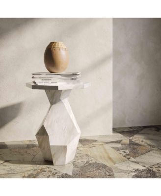   Esme Faux Marble Indoor/Outdoor Round Side Table