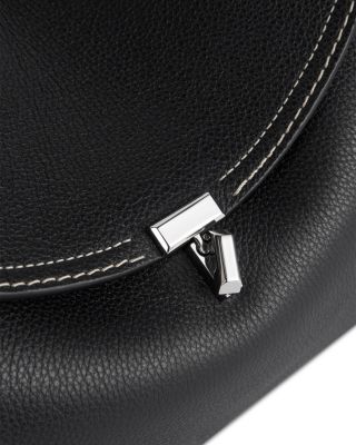 T-Lock Grained-Leather Convertible Clutch in Black