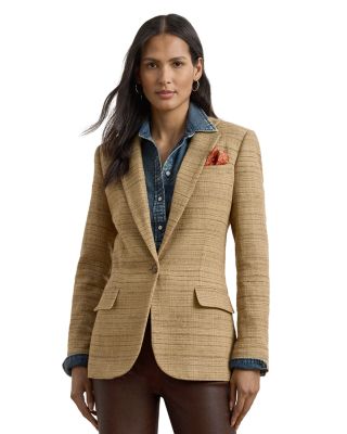 Herringbone Linen Blend Tweed Blazer