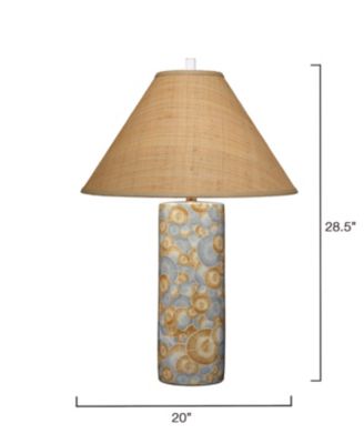 Serene Ceramic Table Lamp with Raffia Shade