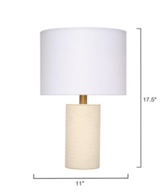 Roman Leather Table Lamp with Linen Shade