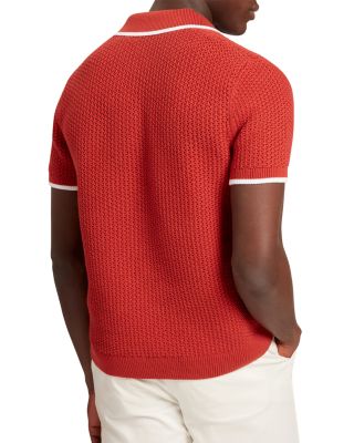 Sachair Textured Knit Open Neck Polo