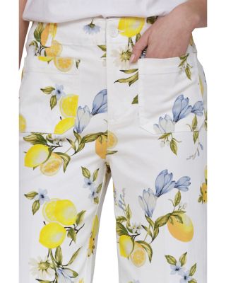 High Rise Patch Pockets Crop Pants