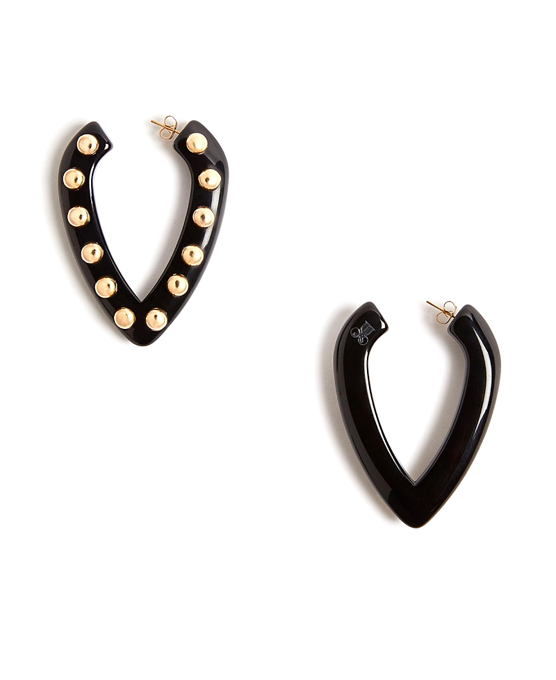 La Doublej Dew Earrings Solid Black In Black