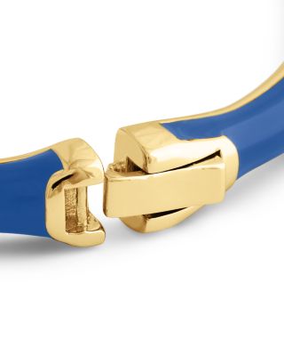 Enamel Bamboo Shaped Hinge Bangle Bracelet