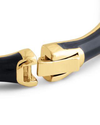 Enamel Bamboo Shaped Hinge Bangle Bracelet