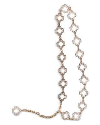 Women's Two-Tone Clover Chain Belt