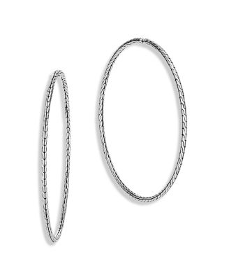 JOHN HARDY - Sterling Silver Classic Chain Extra-Large Hoop Earrings