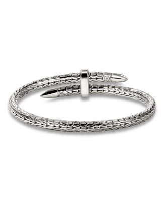 Sterling Silver Spear Blue Sapphire Flex Bracelet 