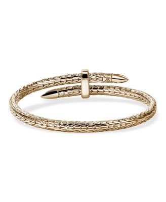14K Yellow Gold Spear Flex Cuff Bypass Bracelet