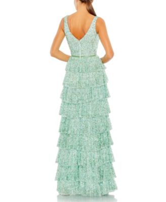 Ruffle Tiered Sleeve Gown