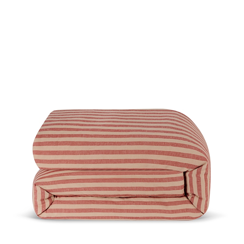 Piglet in Bed Pembroke Stripe Linen Duvet Cover, Queen