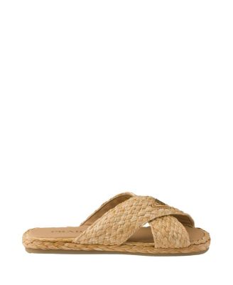 Women's Raffia Crisscross Slides
