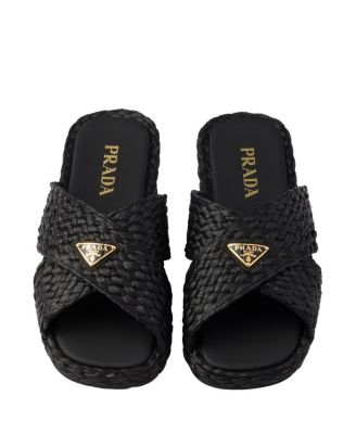 Women's Raffia Crisscross Slides