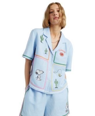 Women's Linen-Cotton Peanuts Vacation Shirt