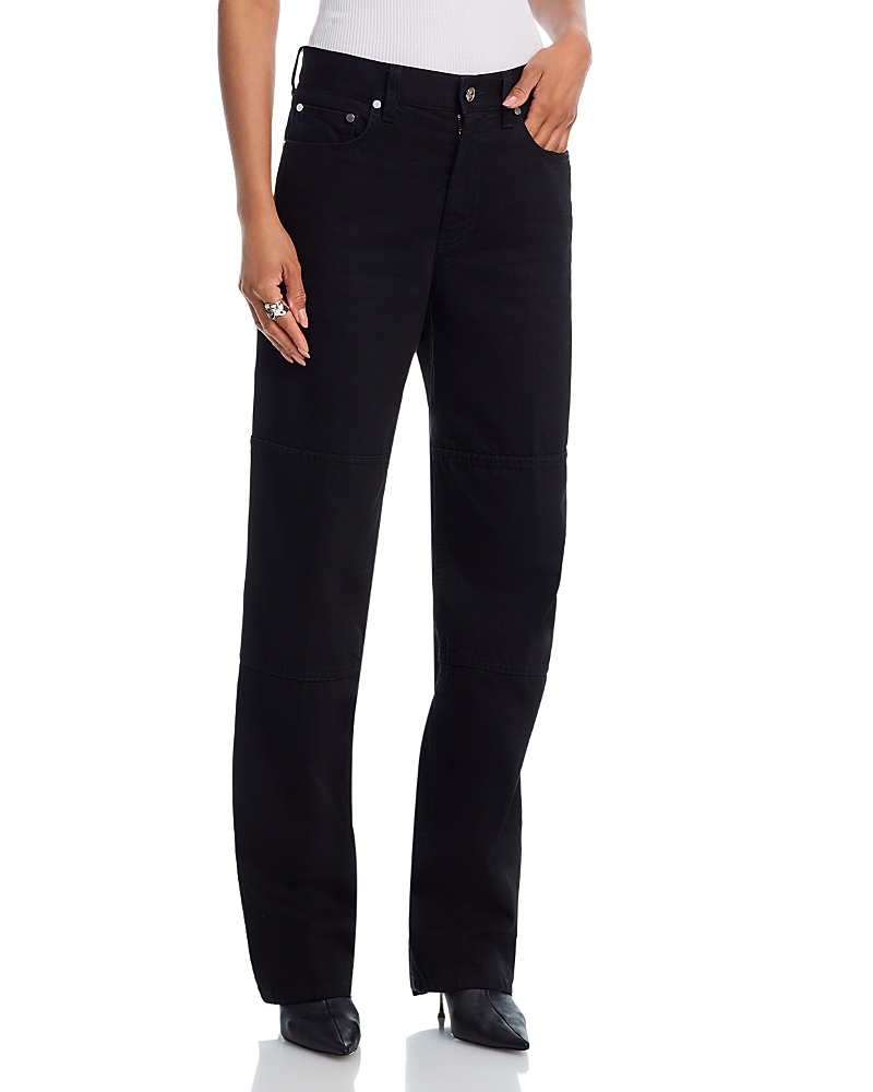 Helmut Lang Zipper Back Carpenter Jeans In Rinsed Black In Black