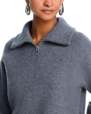 Wool Half Zip Funnel Neck Sweater