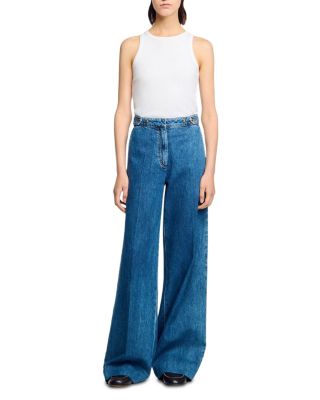 Mid Rise Wide Leg Jeans in Blue Jean