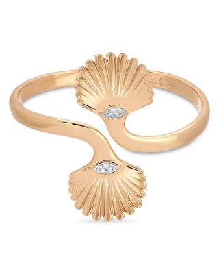 Ettika - Santorini Cubic Zirconia Shell Cuff Bracelet