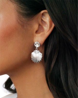 Santorini Cubic Zirconia Shell Drop Earrings