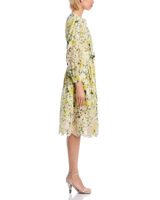 Cotton Print Eyelet Trim Dress