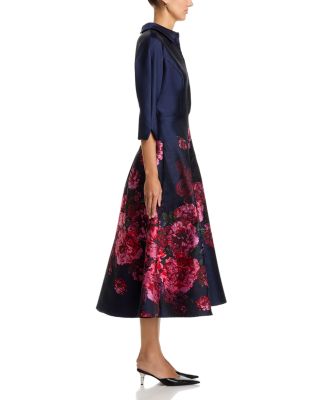 Jacquard Floral Shirt Waist Dress