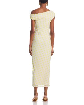 Holden Asymmetric Neck Yellow Dress