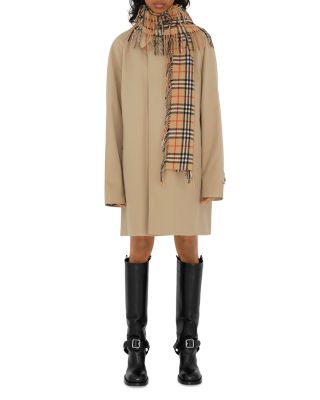 Check Cashmere Fringed Scarf