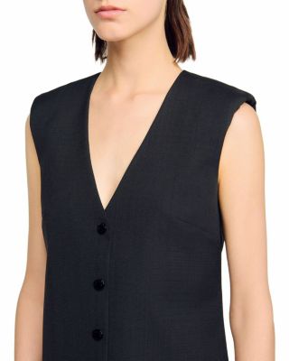 Button Front Bubble Hem Dress