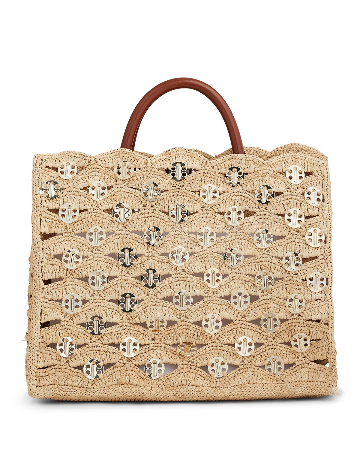 Rabanne Raffia Tote Bag in Natural
