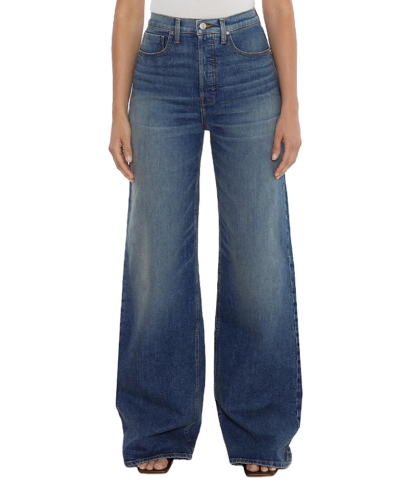 Rudes Denim High Rise Phoenix Wide Leg Jeans in Denim Wash