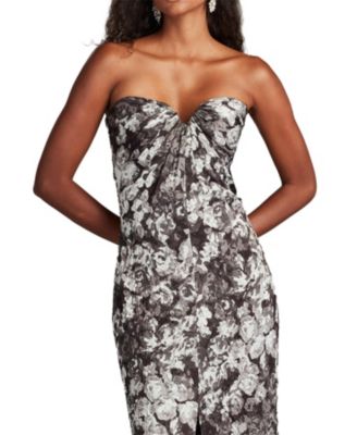 Carnie Strapless Floral Print Gown
