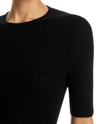 Platinum Wool Blend Ribbed Elbow Sleeve Sweater