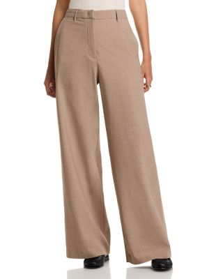 Bi Stretch Wool Blend Wide Leg Pants